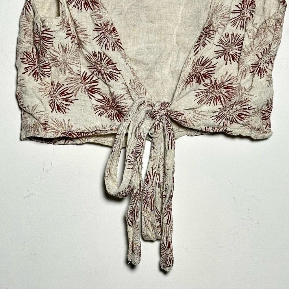 SHEIN Boho Floral Tie Back Crop Top Sleeveless Knit Small S US 4 - Picture 5 of 6